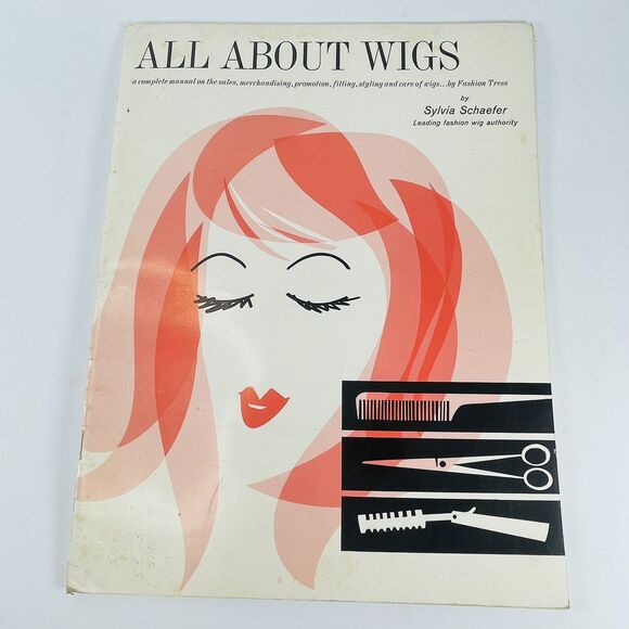 ALL ABOUT WIGS by SCHAEFER 1962 HOW TO SELL FIT CUT STYLE VTG Beauty Shop Decor - Picture 1 of 9